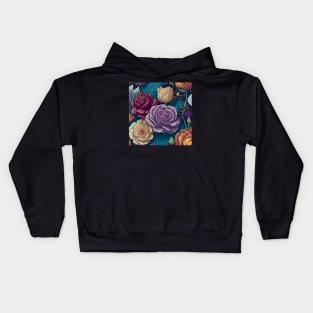 Colorful Flower Garden Pattern Design with a Modern Twist Kids Hoodie